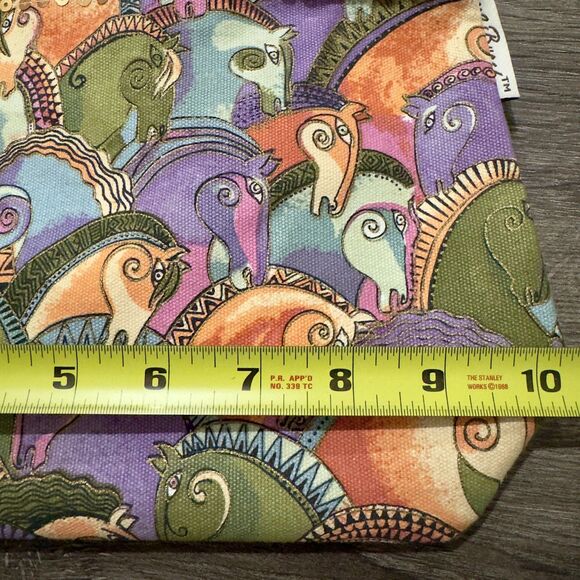 Laurel Burch Shoulder Horse Tote Bag Multicolor Horse Canvas Sequin Art Boho - Picture 8 of 10